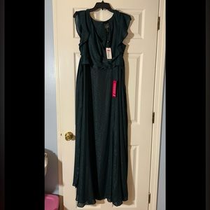 ADRIANNA PAPELL Emerald Green Long Dress